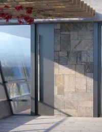 Portes Team Axis en placage de pierre et tôle d'aluminium peinte