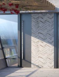 Portes Team Axis en laque imitation bois et tôle d'aluminium peinte